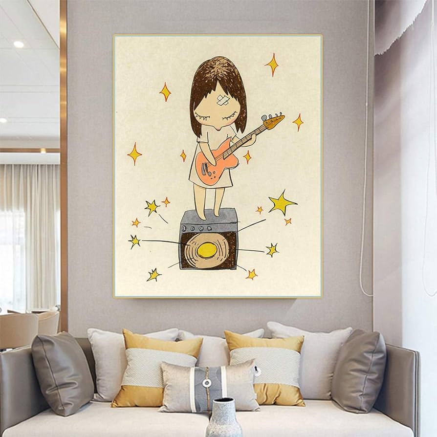 Amazon.co.jp: Yoshitomo Nara 奈良美智絵画インテリア《ギター